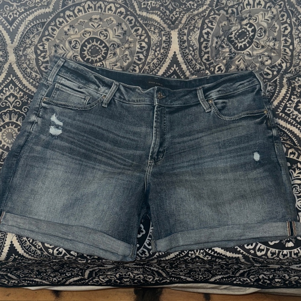 Silver Jeans Dark Blue Denim Shorts